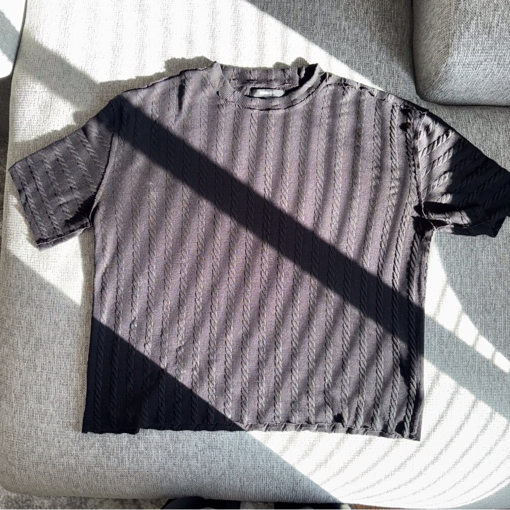 Men's Black Textured Shirt